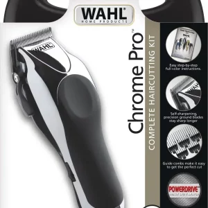 ماشین اصلاح سر و صورت وال کروم پرو  Wahl Chrome Pro 24 pc Haircut Kit 79524-2501 اصلی