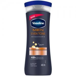 لوسیون بدن مرطوب‌کننده و یکدست‌کننده پوست مردانه وازلین (Vaseline Men Moisturizing Body Lotion For All Skin Types Even Tone 400ml) حجم 400 میل
