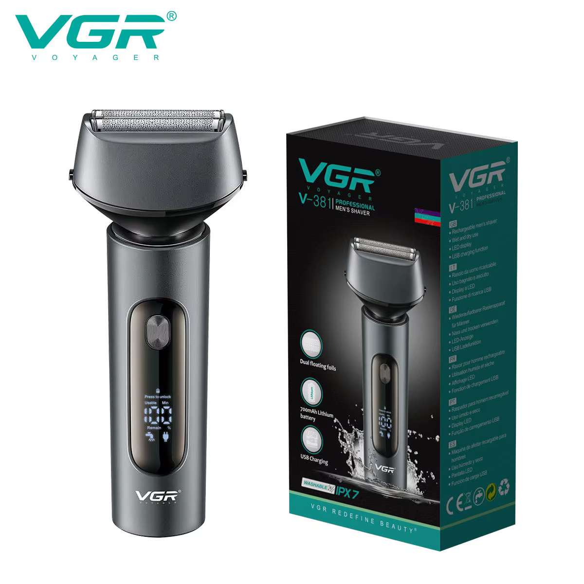 ماشین اصلاح موی صورت وی جی ار مدل VgR-381
