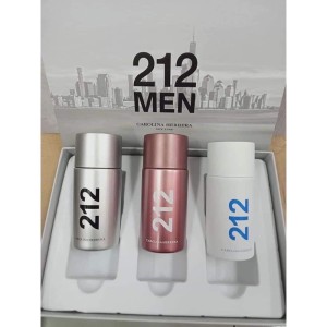 گیفت ست مردانه عطر 212  | CAROLINA HERRERA 212 MEN 3 IN 1 PERFUME GIFT SET 30ML FOR MEN