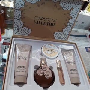 ست هدیه زنانه والنتینا والنتینو پودرکارلوتا ادو تویلت و لوسیون مدل CARLOTTA VALUE TIME
