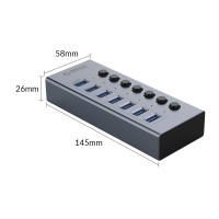 هاب ۷ پورت USB 3.0 اوریکو مدل ORICO-BT2U3-7AB