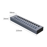 هاب 13 پورت کلید دار  USB3.0 مدل ORICO-BT2U3-13AB