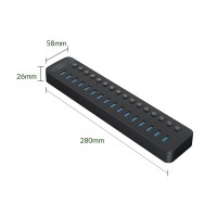 هاب 16 پورت کلید دار  USB3.0 مدل ORICO-CT2U3-16AB