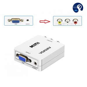 تبدیل VGA به AV با ورودی AUX صدا