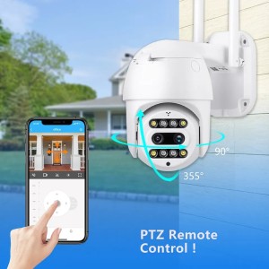 دوربین مینی اسپیددام چرخشی وایفای دولنز  زوم دار 10x zoom icsee 5MP