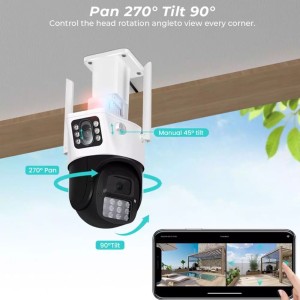 دوربین اسپید دام دو دوربینه سیمکارتی 4mp