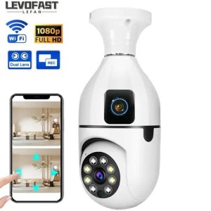 دوربین لامپی چرخشی دو لنز مدل S105 ا S105 dual-lens rotating lamp camera