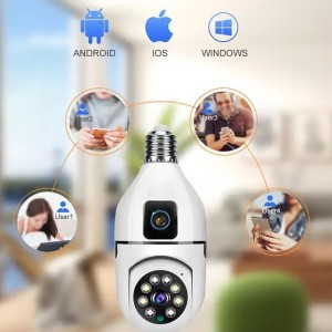 دوربین لامپی چرخشی دو لنز مدل S105 ا S105 dual-lens rotating lamp camera