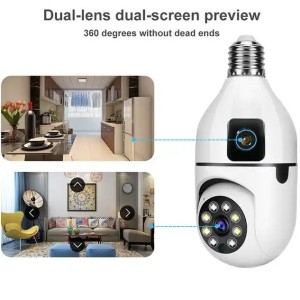 دوربین لامپی چرخشی دو لنز مدل S105 ا S105 dual-lens rotating lamp camera