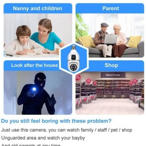 دوربین لامپی چرخشی دو لنز مدل S105 ا S105 dual-lens rotating lamp camera