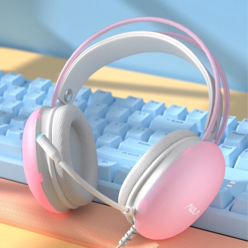 هدست سیمدار گیمینگ AULA S505 PINK