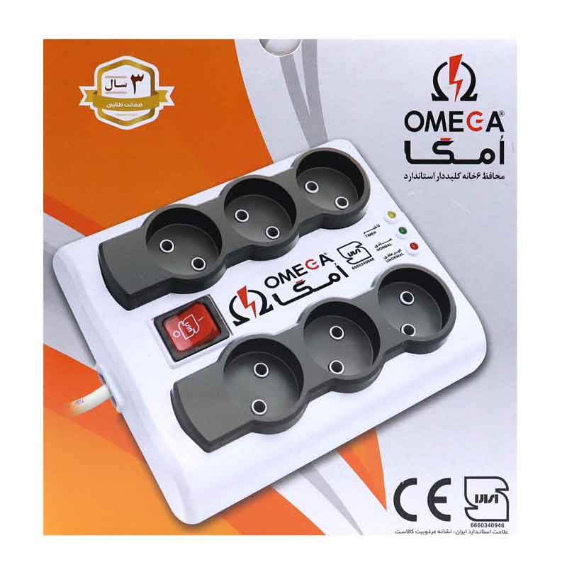 محافظ برق 6 خانه OMEGA 1.5M P6000