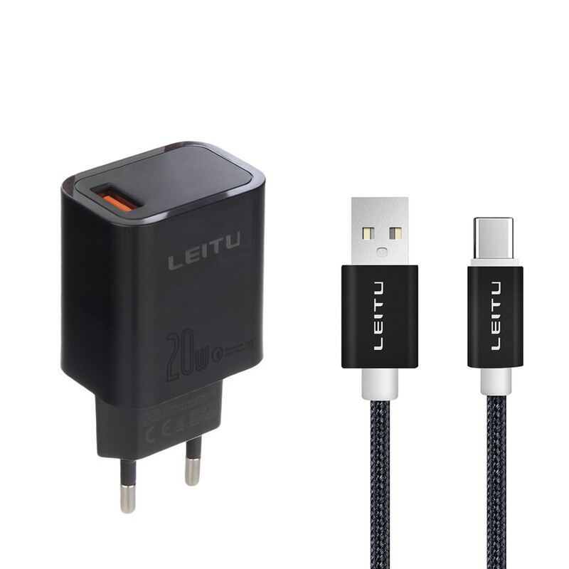 شارژر دیواری LEITU LH12 + کابل تایپ سی