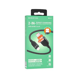 کابل شارژر تایپ سی/USB  به آیفون BROFONE BU45