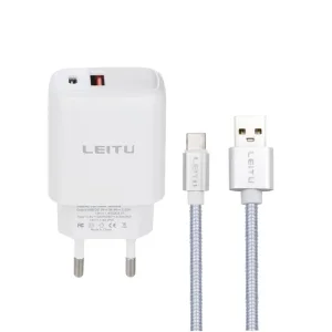 شارژر دیواری LEITU LH13 + کابل تایپ سی