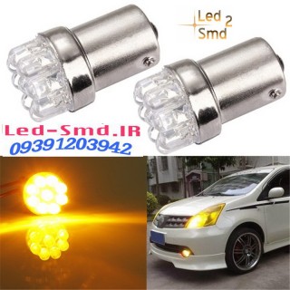 یک جفت لامپ کریستالی زرد 9 SMD ( قیمت حراجی )