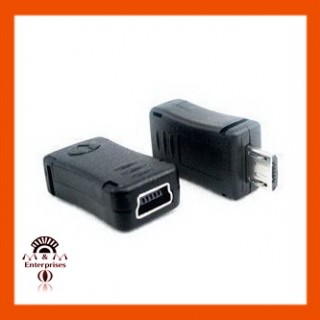 Mini USB type 'B' (5-pin) Female to Micro B Male Adapter
