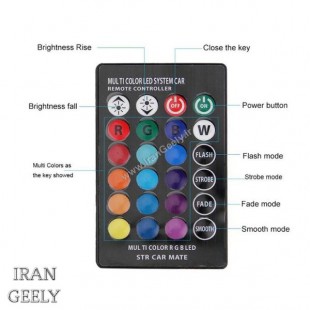 یک جفت لامپ جدید ژله ای RGB 12SMD  T10  با ریموت - طرح جدید ( قیمت ویژه )