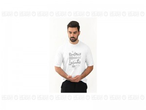 تیشرت براش یقه گرد چاپی دی من مدل 1734