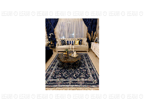 فرش پاتریس طرح پیچک رنگ سرمه ای 1200 شانه