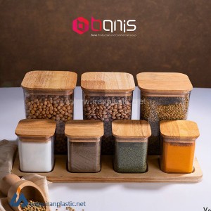 بانکه ادویه هفت پارچه کریستال بانیس پلاستیک