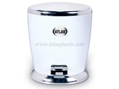 سطل پدالی کروم اطلس پلاستیک