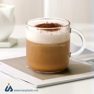 فنجان شیشه‌ای دسته‌دار 260 سی‌سی لیمون 2481