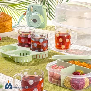 ست چای خوری 4 نفره مسافرتی لیمون پلاستیک 2441
