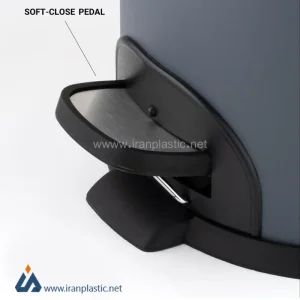 سطل زباله استیل پدالی 30 لیتری متالیس رنگ طوسی مات.webp