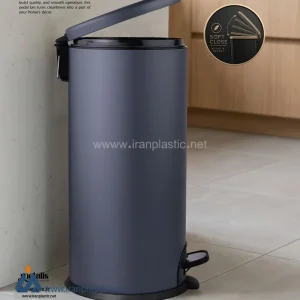 سطل زباله استیل پدالی 30 لیتری متالیس رنگ طوسی مات