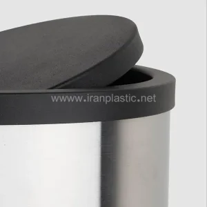 سطل زباله استیل درب بادبزنی متالیس