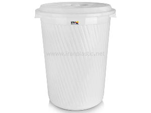 سطل زباله 60 لیتری درب دار ایده آل پلاستیک