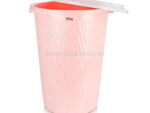 سطل زباله 80 لیتری درب دار ایده آل پلاستیک