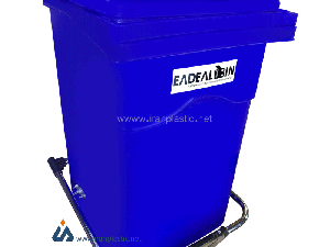 سطل زباله 60 لیتری پدال فلزی ایده آل پلاستیک