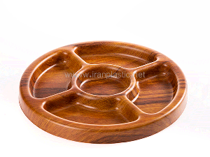 ظروف طرح چوب اردوخوری گرد ۵ خانه فرشکیپس