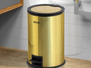 سطل زباله پدال دار استیل گرد 5 لیتری هاینس اطلس