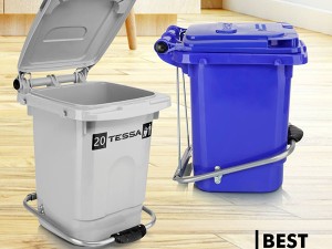 سطل زباله پدال فلزی 20 لیتری تسا پلاستیک رضا