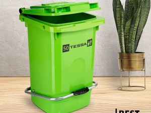 سطل زباله پدال فلزی تسا پلاستیک 50 لیتری 703