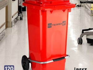 سطل زباله پدال فلزی 120 لیتری پلی اتیلن پلاستیک 707