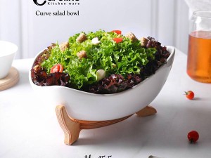 سالاد خوری منحنی سرامیکی کارولین