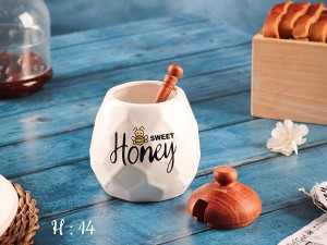 ظرف عسل سرامیکی کندو کارولین
