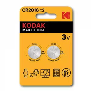 باطری سکه‌ای کداک Max Lithium CR2016 پک 2 عددی