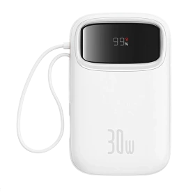 پاوربانک 30 وات بیسوس P10055008213 10 هزار وات QPow2  سفید