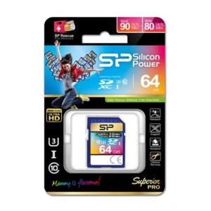 کارت حافظه‌ SDXC سیلیکون پاور مدل Superior Pro U3 سرعت 90Mb/s ظرفیت 64 گیگابایت