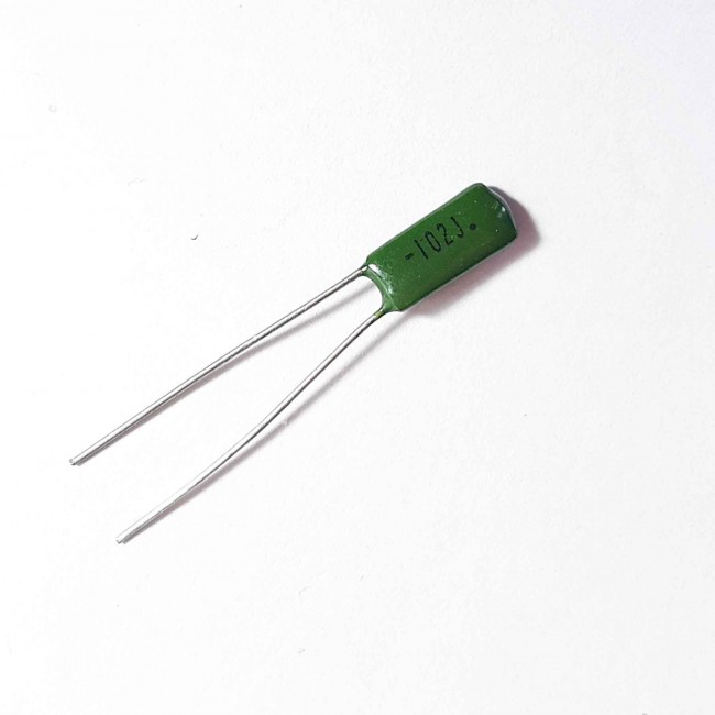 خازن پلی استر 1nF 100V ±5% (بسته 10 عددی)