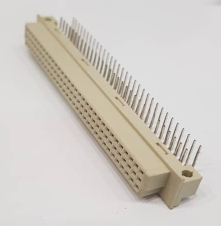 کانکتور DIN 41612 نوع E، مادگی، سه ردیف 64 پایه، رایت انگل، DIN 41612 Connector Type E Female, 2x32 Pin (ac) Right angle