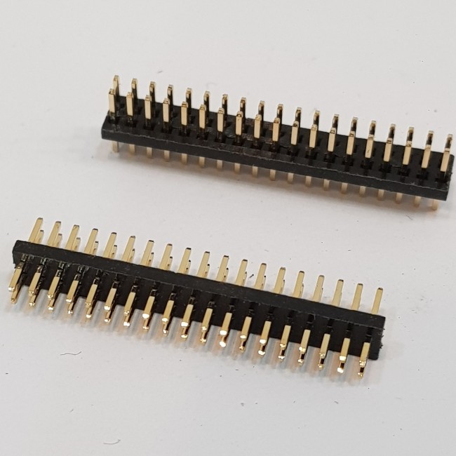 پین هدر 2x19 نری صاف 1 میلیمتر. Pin header 2x19 male Straight 1 mm Pitch