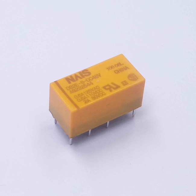 رله مخابراتی 8 پایه NAIS DS2E-S-DC48V، بوبین 48 ولت، دو کنتاکت 125 ولت 0.6 آمپر،DPDT