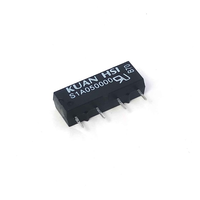 رید رله 4 پایه KUAN HSI S1A050000، بوبین 5 ولت، تک کنتاکت، SPST 0.5A 200VDC